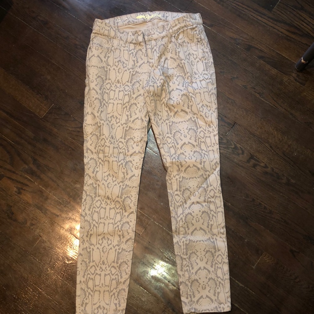 Tan Snakeprint Jeans